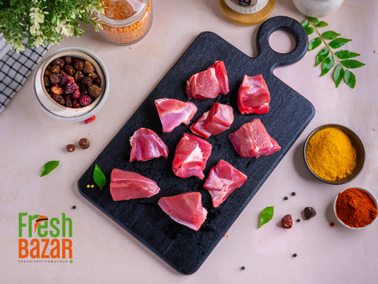 MUTTON INDIAN BONELESS  CURRY  CUTT FROM LEG -500G