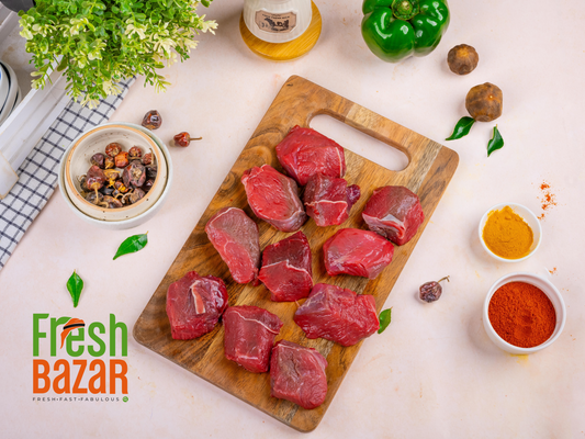 BEEF INDIAN BONELESS BIRIYANI  CUTT FROM LEG -500G