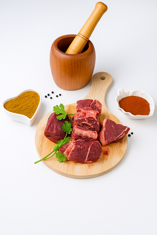 BEEF PAKISTAN BONE IN BIRIYANI CUTT FROM LEG - 500G