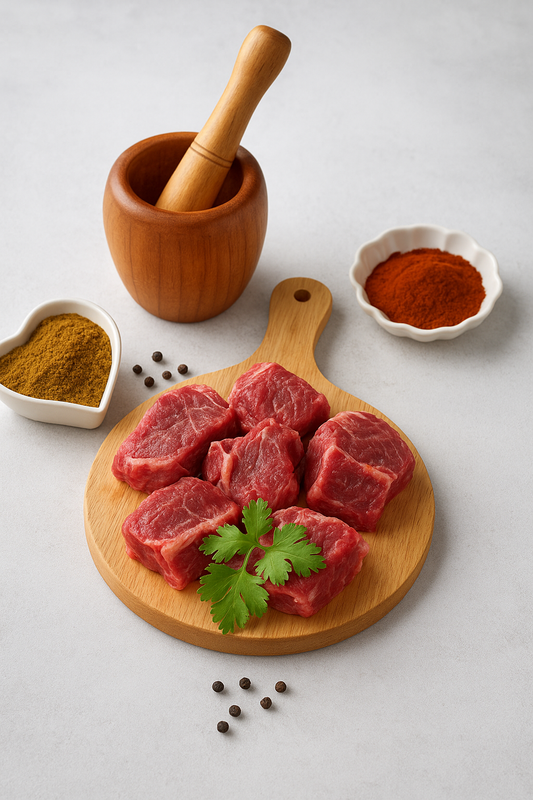 BEEF PAKISTAN BONELESS BIRIYANI  CUTT FROM SHOULDER -500G