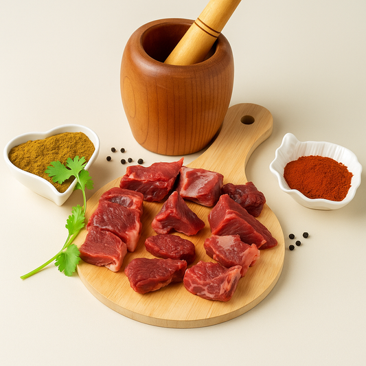 BEEF PAKISTAN BONELESS CURRY CUTT FROM LEG -500G