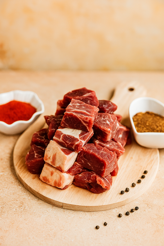 BEEF INDIAN BONE IN BIRIYANI CUTT FROM LEG- 500G